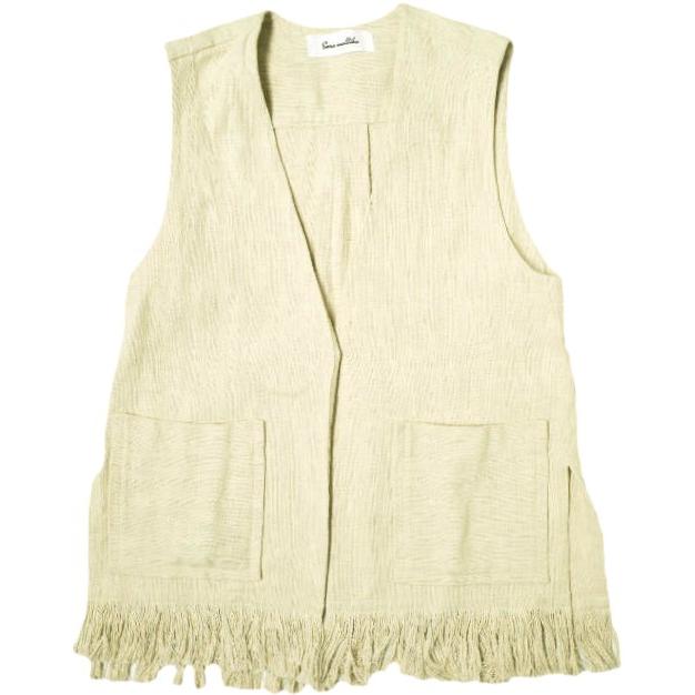 sara mallika サラマリカ 23SS FRINGE GILET フリンジベスト 020931SL3 Free Ecru ジレ トップス g22227 | 