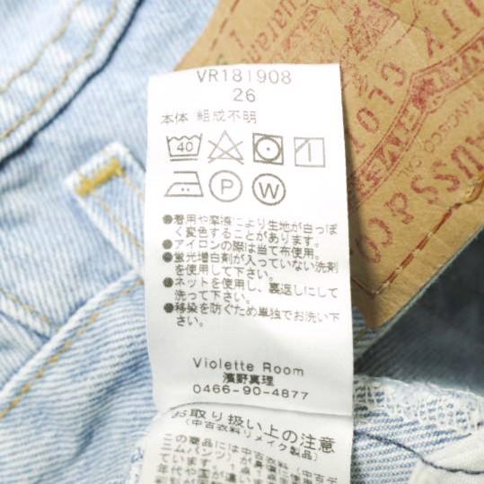 VIOLETTE ROOM バイオレットルーム VINTAGE LEVI’S 517 REMAKE FLAIR CUT OFF DENIM リメイクフレアデニムパンツ VR181908 26 ジーンズ |  | 08