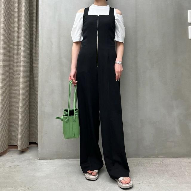 H BEAUTY＆YOUTH エイチ RAYON TWILL ALL IN ONE レーヨンツイルオールインワン 1626-299-4184 S BLACK ジャンプスーツ オーバーオール |  | 02