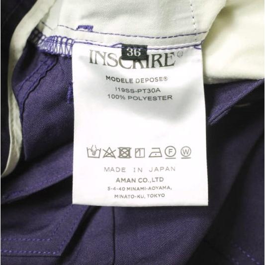 INSCRIRE アンスクリア 日本製 Canvas Sta-Prest ポリエステルキャンバス スタプレストパンツ I19SS-PT30A 36 パープル フレア g22266 |  | 08