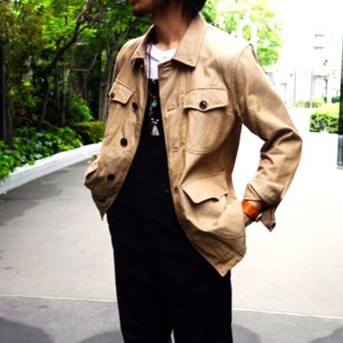 カンタータ ベージュ ミリタリージャケット 48 CANTATE カンタータ 日本製 Cavalry Safari Jacket キャバルリー