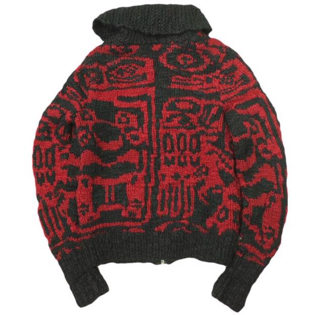 RRL ダブルアールエル HAND KNIT NATIVE SHAWL COLLAR CARDIGAN ハンドニット ネイティブショールカラーカーディガン XS RED Double RL |  | 01