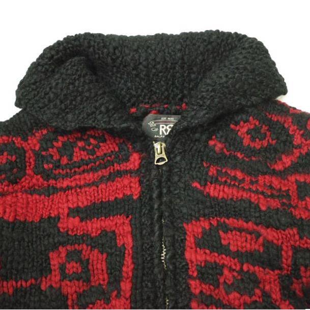 RRL ダブルアールエル HAND KNIT NATIVE SHAWL COLLAR CARDIGAN ハンドニット ネイティブショールカラーカーディガン XS RED Double RL |  | 03