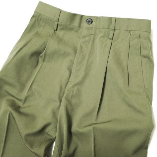 AMC エーエムシー 日本製 Julian gabadine ウールギャバジン 2プリーツスラックス 50 ARMY GREEN パンツ テーパード ボトムス g22340 |  | 02