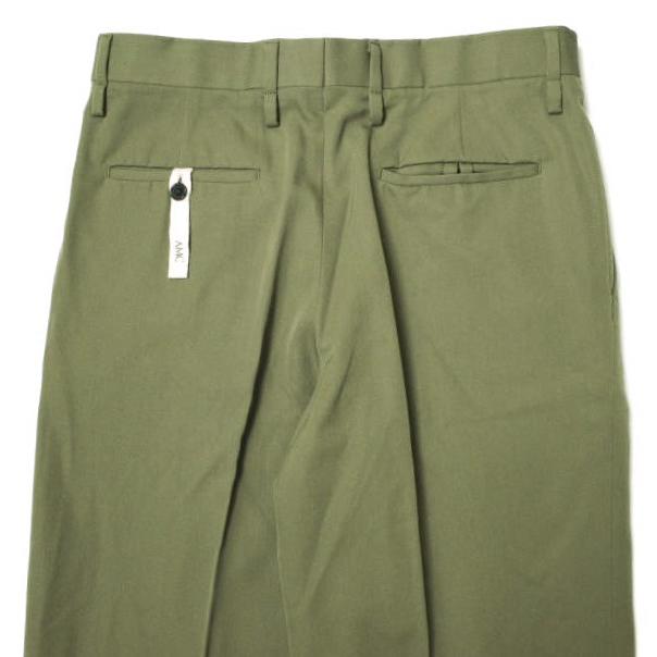 AMC エーエムシー 日本製 Julian gabadine ウールギャバジン 2プリーツスラックス 50 ARMY GREEN パンツ テーパード ボトムス g22340 |  | 04
