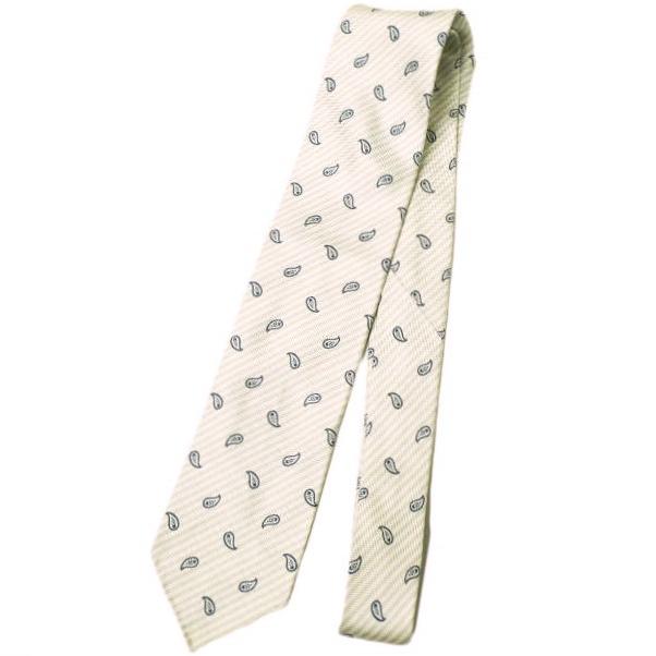 Atto Vannucci アットヴァンヌッチ イタリア製 ペイズリーレジメンタルシルクネクタイ BEIGE g22359 | 