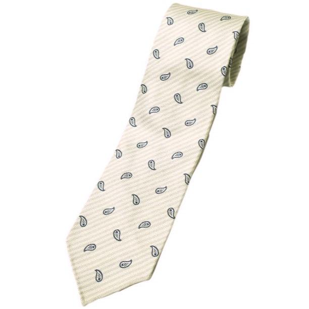 Atto Vannucci アットヴァンヌッチ イタリア製 ペイズリーレジメンタルシルクネクタイ BEIGE g22359 |  | 01