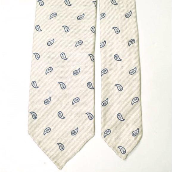 Atto Vannucci アットヴァンヌッチ イタリア製 ペイズリーレジメンタルシルクネクタイ BEIGE g22359 |  | 02