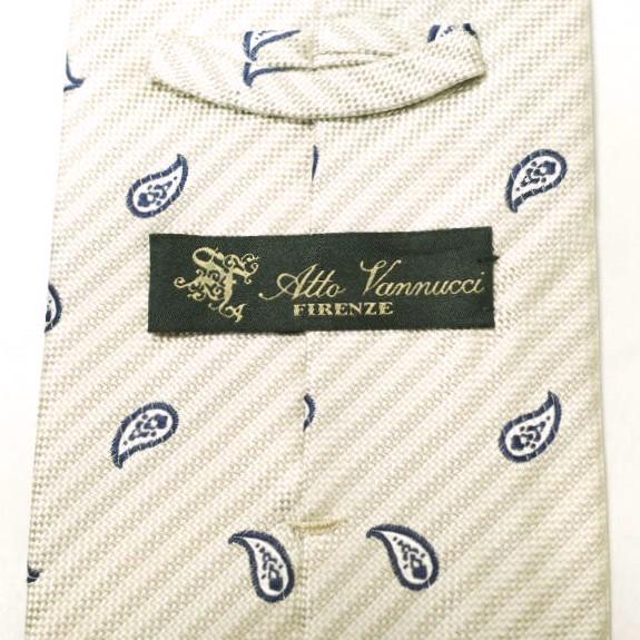Atto Vannucci アットヴァンヌッチ イタリア製 ペイズリーレジメンタルシルクネクタイ BEIGE g22359 |  | 04