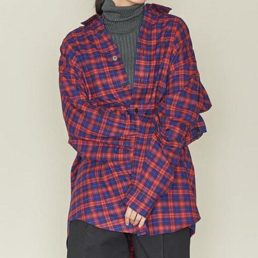 ASTRAET アストラット 日本製 チェックビッグシャツ 5421-270-0099 Free RED/NAVY UNITED ARROWS 長袖 オーバーサイズ トップス g22375 |  | 02