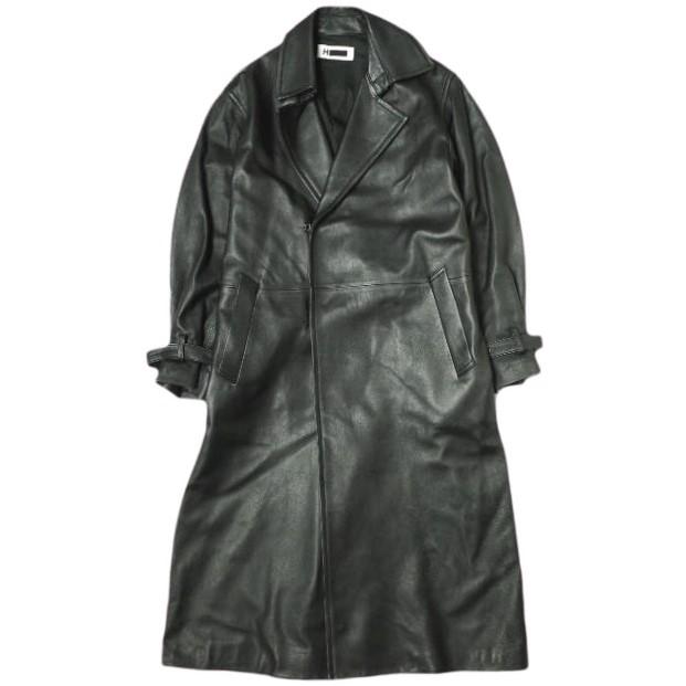 H BEAUTY＆YOUTH エイチ ビューティーアンドユース LEATHER TRNCH COAT シープレザートレンチコート 1625-199-4645 S BLACK g22378 | 