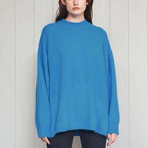 H BEAUTY＆YOUTH エイチ BIG KNIT PULLOVER ウールカシミヤ オーバーサイズクルーネックニット 1613-104-3273 Free ブルー セーター |  | 02
