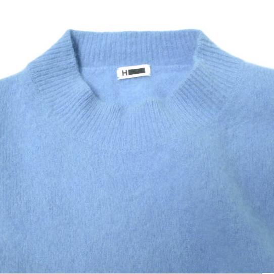 H BEAUTY＆YOUTH エイチ BIG KNIT PULLOVER ウールカシミヤ オーバーサイズクルーネックニット 1613-104-3273 Free ブルー セーター |  | 04