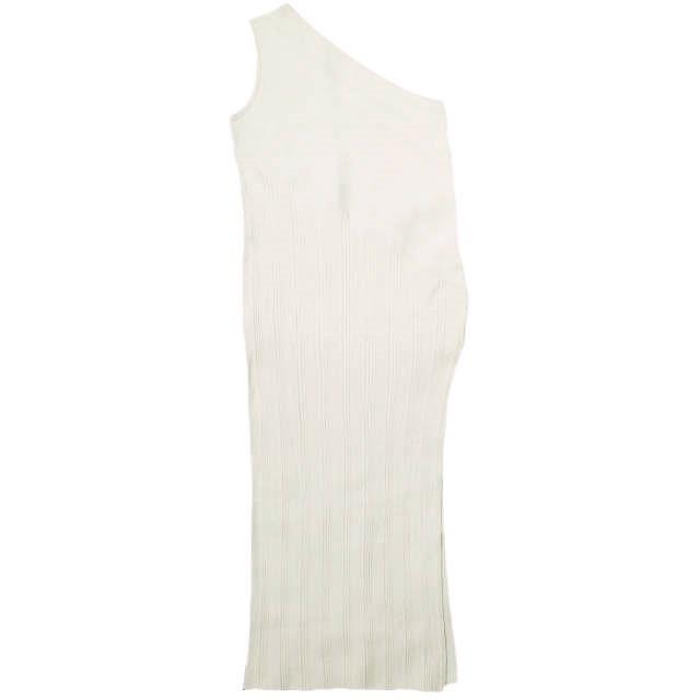 PHEENY フィーニー 日本製 RANDOM RIB ONE SHOULDER DRESS ランダムリブワンショルダードレス PS19-CS16 Free オフホワイト ワンピース | 