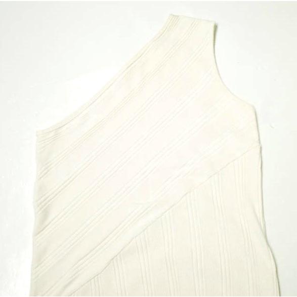 PHEENY フィーニー 日本製 RANDOM RIB ONE SHOULDER DRESS ランダムリブワンショルダードレス PS19-CS16 Free オフホワイト ワンピース |  | 04