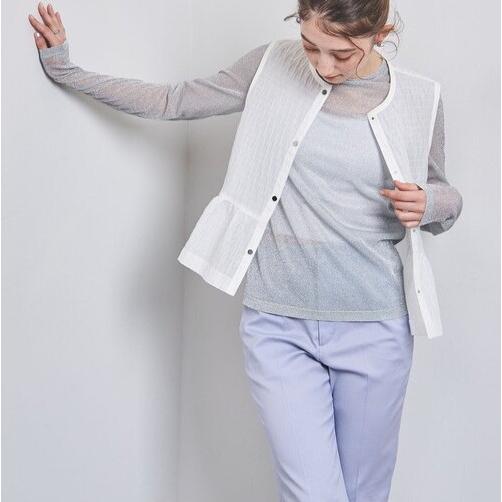 UNITED ARROWS ユナイテッドアローズ 日本製 グリッターラメジャージーカットソー 1512-222-1061 Free シルバー 長袖 トップス g22414 |  | 02