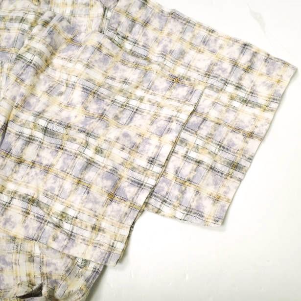 新品 Danke Schon ダンケシェーン 25SS BLEACH CHECK OPEN COLLER SHIRTS ブリーチチェックオープンカラーシャツ UNS25082 Free パープル |  | 05