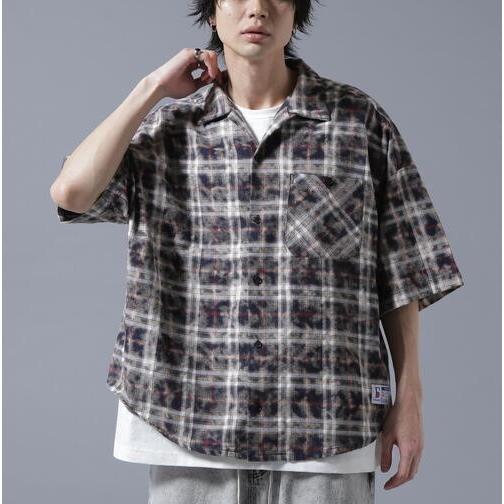 新品 Danke Schon ダンケシェーン 25SS BLEACH CHECK OPEN COLLER SHIRTS ブリーチチェックオープンカラーシャツ UNS25082 Free ブラック |  | 02