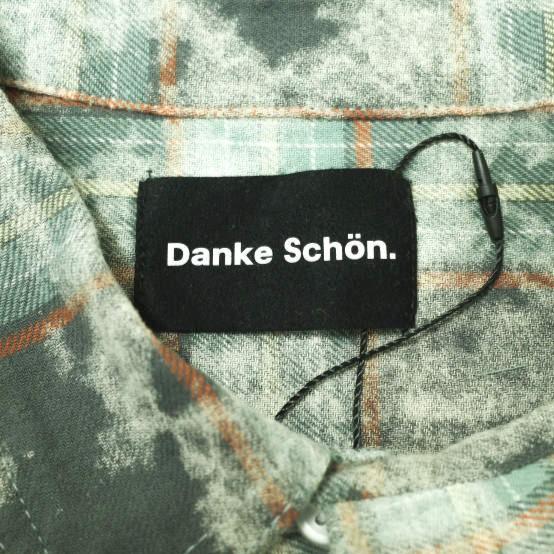 新品 Danke Schon ダンケシェーン 25SS WEB＆DEPOT限定 BLEACH CHECK LONG SHIRT ブリーチチェックロングスリーブシャツ UNS25084 グリーン |  | 03