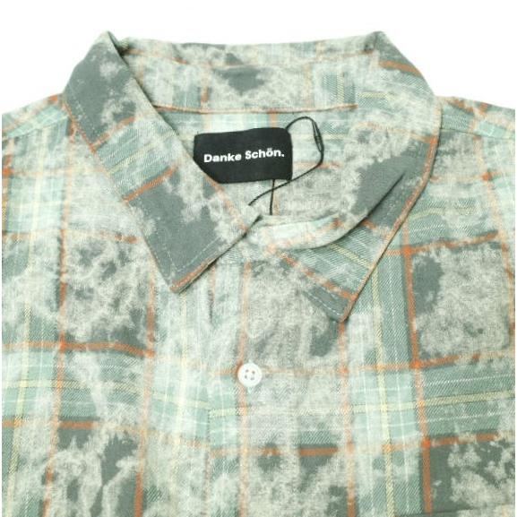 新品 Danke Schon ダンケシェーン 25SS WEB＆DEPOT限定 BLEACH CHECK LONG SHIRT ブリーチチェックロングスリーブシャツ UNS25084 グリーン |  | 04