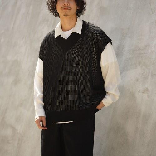 新品 Danke Schon ダンケシェーン 23SS 12GG メッシュベスト 23S-KNN059-DS Free ブラック ニット トップス g22451 |  | 02