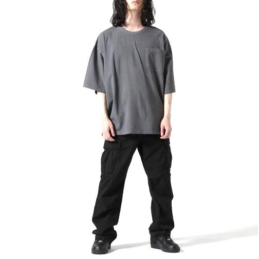 新品 Danke Schon ダンケシェーン 活性染ポケット S/S tee バックロゴ刺繍 ショートスリーブTシャツ UNSSSDK00 L グレー ダメージ加工 |  | 02