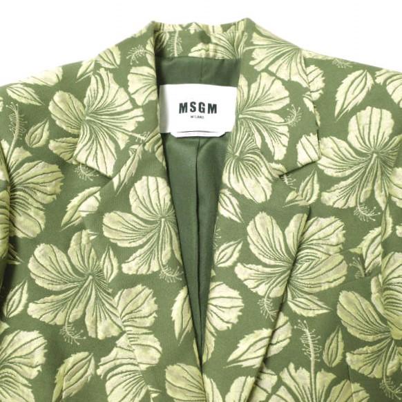 MSGM エムエスジーエム イタリア製 Floral Embroidered Jacket 花柄刺繍2Bジャケット 3441MDG26A 40 グリーン テーラード アウター g22534 |  | 02