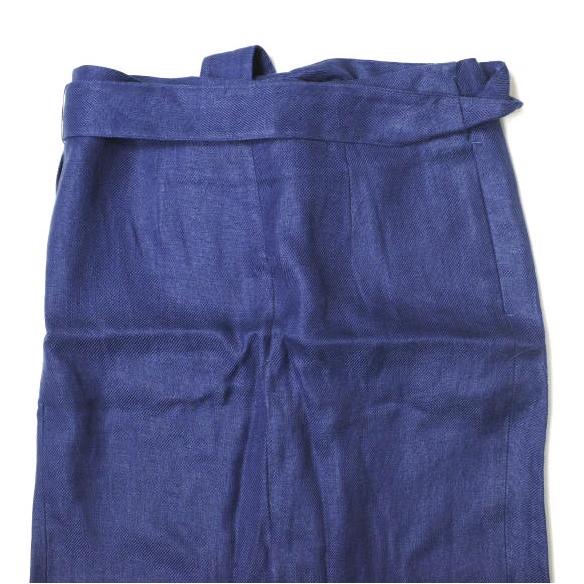 6 ROKU BEAUTY＆YOUTH UNITED ARROWS ロク 日本製 TUCK TIGHT SKIRT リネンタックタイトスカート 8624-299-0035 36 NAVY リボン g22586 |  | 04