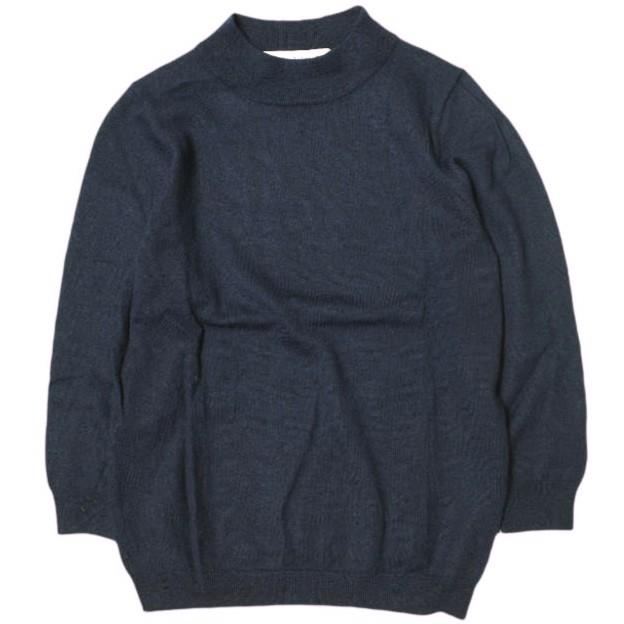 BEAUTY＆YOUTH UNITED ARROWS ビューティーアンドユース ウールアクリル モックネックコンパクトニット 1613-135-2318 NAVY 七分袖 | 