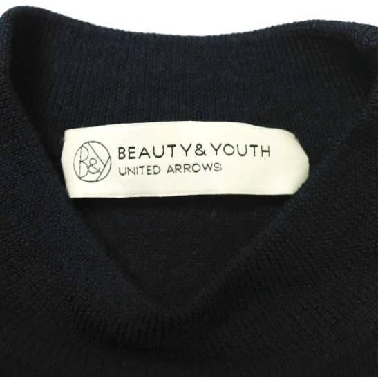 BEAUTY＆YOUTH UNITED ARROWS ビューティーアンドユース ウールアクリル モックネックコンパクトニット 1613-135-2318 NAVY 七分袖 |  | 02