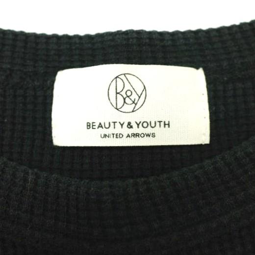 BEAUTY＆YOUTH UNITED ARROWS ビューティーアンドユース 日本製 ワッフル8分袖プルオーバー 1612-241-3882 ブラック サーマル カットソー |  | 02