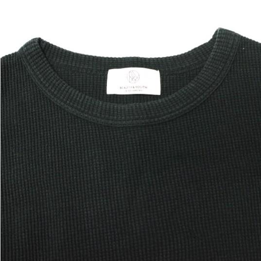 BEAUTY＆YOUTH UNITED ARROWS ビューティーアンドユース 日本製 ワッフル8分袖プルオーバー 1612-241-3882 ブラック サーマル カットソー |  | 03