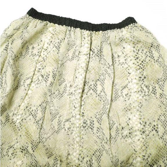 beautiful people ビューティフルピープル 日本製 パイソンプリントギャザースカート 1320107005 38 ベージュ イージー ボトムス g22618 |  | 03