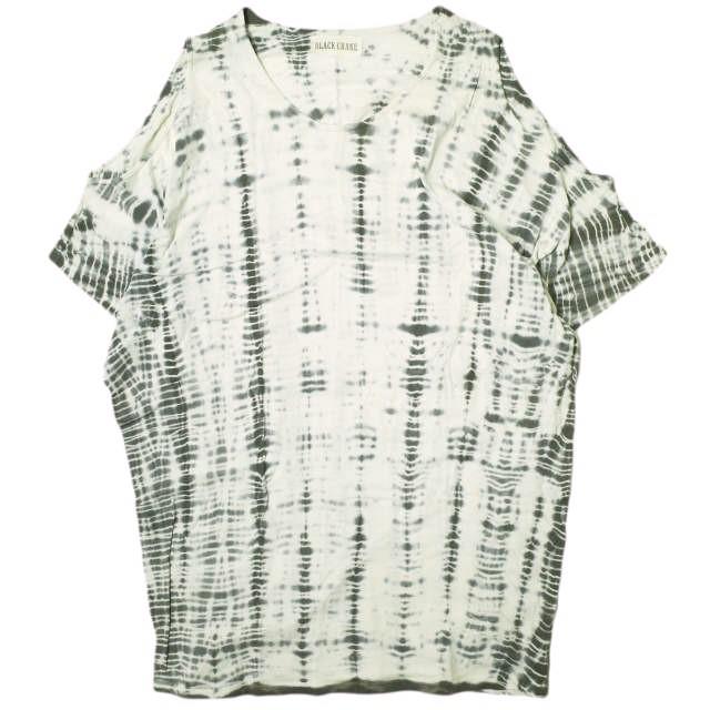 BLACK CRANE ブラッククレーン アメリカ製 タイダイ染めオープンショルダーカットソー 1617-399-2947 M OFF WHITE オーバーサイズ Tシャツ | 