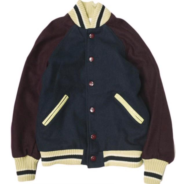 美品 SKOOKUM x BEAMS / 別注 スタジャン 黒 M コンビレザー B:MING by BEAMS（ビーミングバイビームス）の「SKOOKUM x B