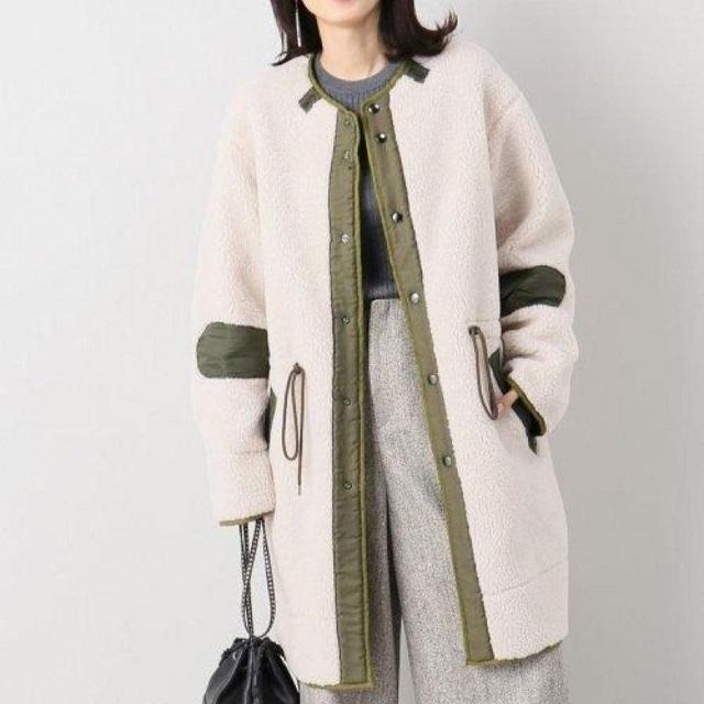 JANE SMITH ジェーンスミス 日本製 リバーシブルボアコート CO-＃104L 38 Natural/Olive 定価53,900円 アウター g22682 |  | 02