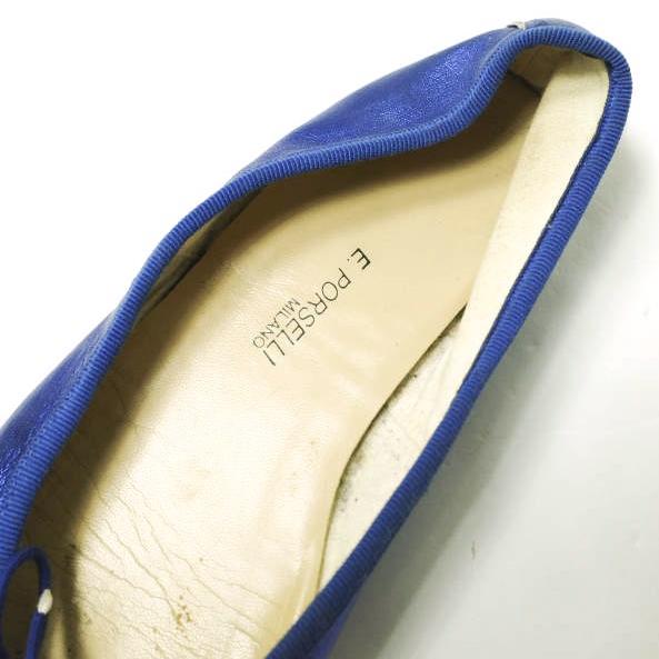 E.PORSELLI ポルセッリ メタリック バレエシューズ 38(23.5-24cm) ブルー ジャズシューズ フラットシューズ シューズ g22755 |  | 06
