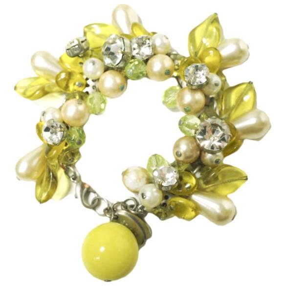 rada ラダ イタリア製 ビジューブレスレット イエロー ストーン ビーズ アクセサリー g22762 | 