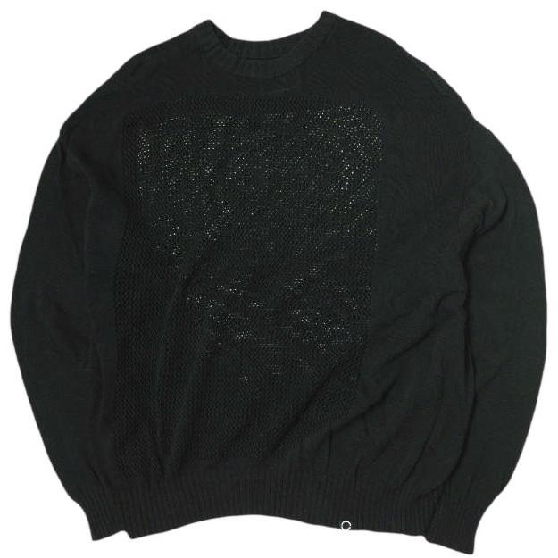 PHINGERIN フィンガリン 24AW 日本製 WINDOW WEB SWEATER ウィンドウウェブセーター PD-242-KN-041 XL BLACK シースルーニット g22785 | 