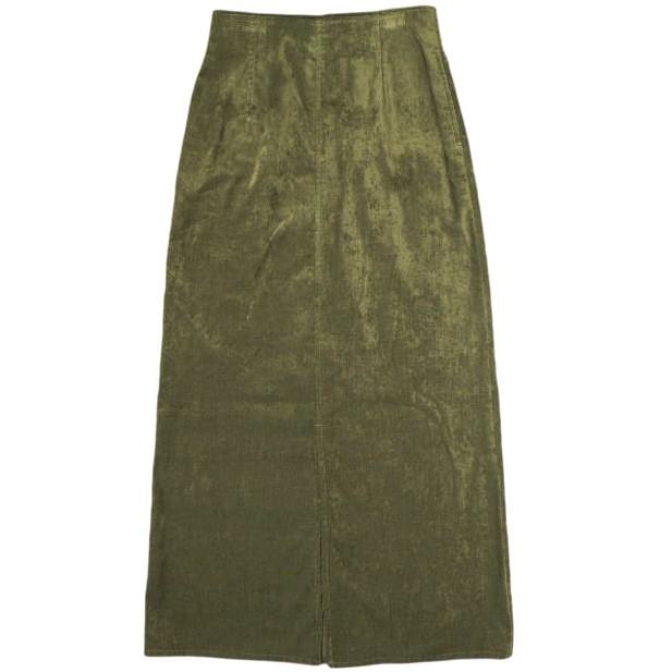 BEAUTY＆YOUTH UNITED ARROWS ビューティーアンドユース 日本製 ベロアタイトロングスカート 1624-207-3557 M OLIVE ベルベット g22829 | 