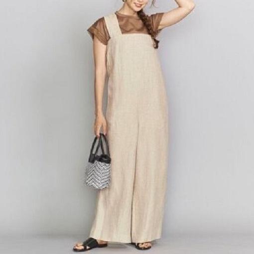 BEAUTY＆YOUTH UNITED ARROWS ビューティーアンドユース アシンメトリーワンショルダーサロペット 1626-151-3807 S リネン オールインワン |  | 02