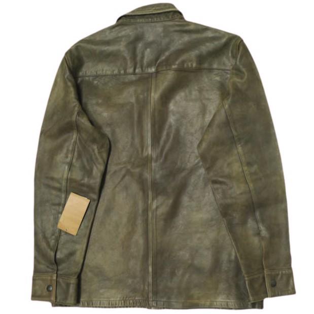 新品 RRL ダブルアールエル 25SS Hand-Distressed Leather Overshirt