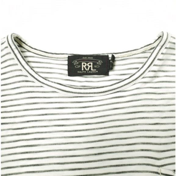 RRL ダブルアールエル S/S BORDER POCKET TEE SHIRTS ボーダーポケットTシャツ 782537019001 S WHITE/BLACK Double RL 半袖 クルーネック |  | 03