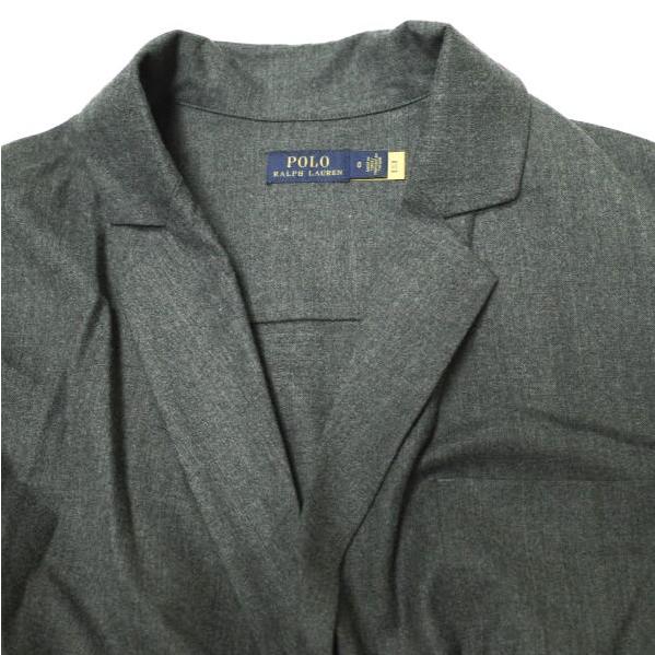 POLO RALPH LAUREN ポロラルフローレン 一枚仕立て ベルテッドダブルブレザー 0 チャコールグレー ストレッチウール テーラードジャケット |  | 03