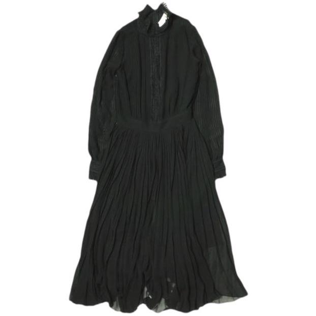 POLO RALPH LAUREN ポロ・ラルフローレン プリーテッドジョーゼットドレス 211718468001 0 BLACK ロング ワンピース 定価74,800円 g22847 | 