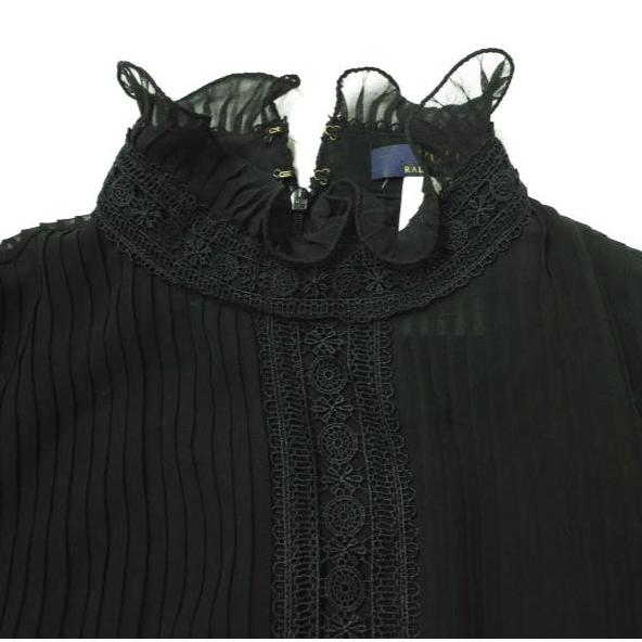 POLO RALPH LAUREN ポロ・ラルフローレン プリーテッドジョーゼットドレス 211718468001 0 BLACK ロング ワンピース 定価74,800円 g22847 |  | 04