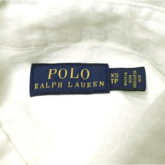 POLO RALPH LAUREN ポロ・ラルフローレン プルオーバーリネンシャツワンピース 211807062001 XS WHITE 長袖 ドレス 定価35,200円 g22851 |  | 03