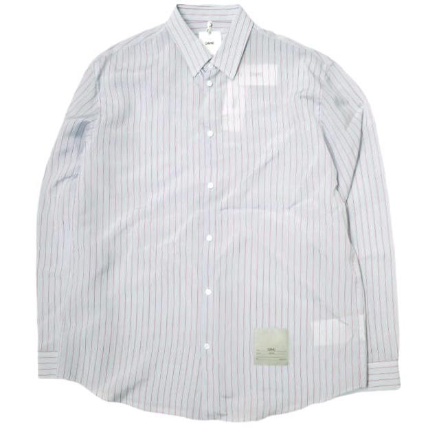 新品 OAMC オーエーエムシー 20SS SOURCE SHIRT オーバーサイズストライプシャツ OAMQ602831 OQ391010 XL サックスブルー/コーラルレッド | 