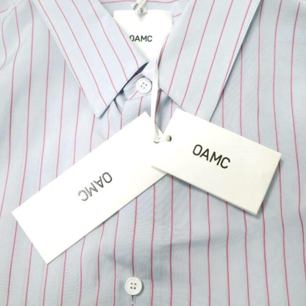 新品 OAMC オーエーエムシー 20SS SOURCE SHIRT オーバーサイズストライプシャツ OAMQ602831 OQ391010 XL サックスブルー/コーラルレッド |  | 03