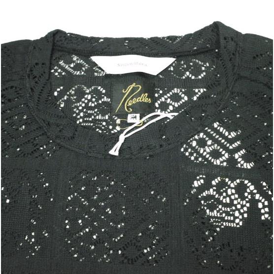 Sasquatchfabrix レース半袖シャツ　ブラック　サイズL Sasquatchfabrix レース半袖シャツ ブラック サイズL